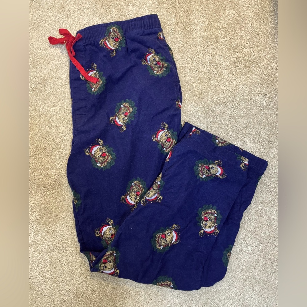 Crown & Ivy Christmas Pajama pants - golden retriever Santa  excellent condition